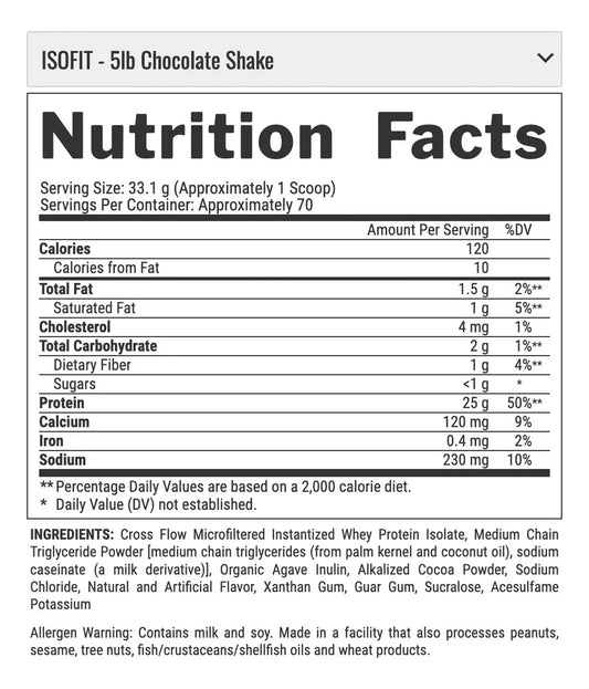 Proteina Nutrex Isofit 5 Lbs - 100% Whey Aislada - Vainilla Bean Ice Cream